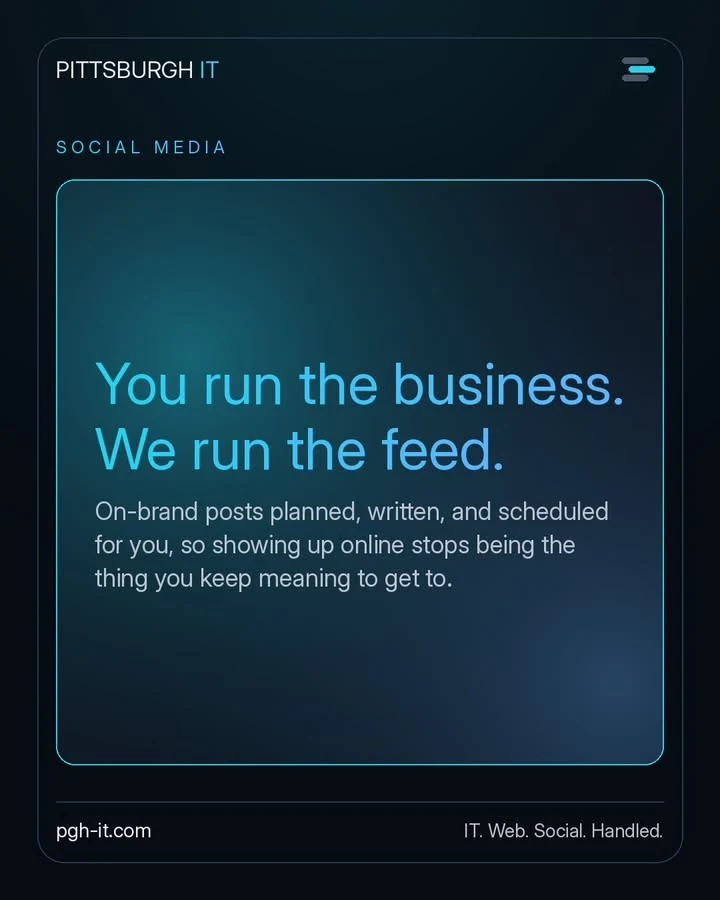 Pittsburgh IT Facebook post: Posting is the thing every owner means to do and…