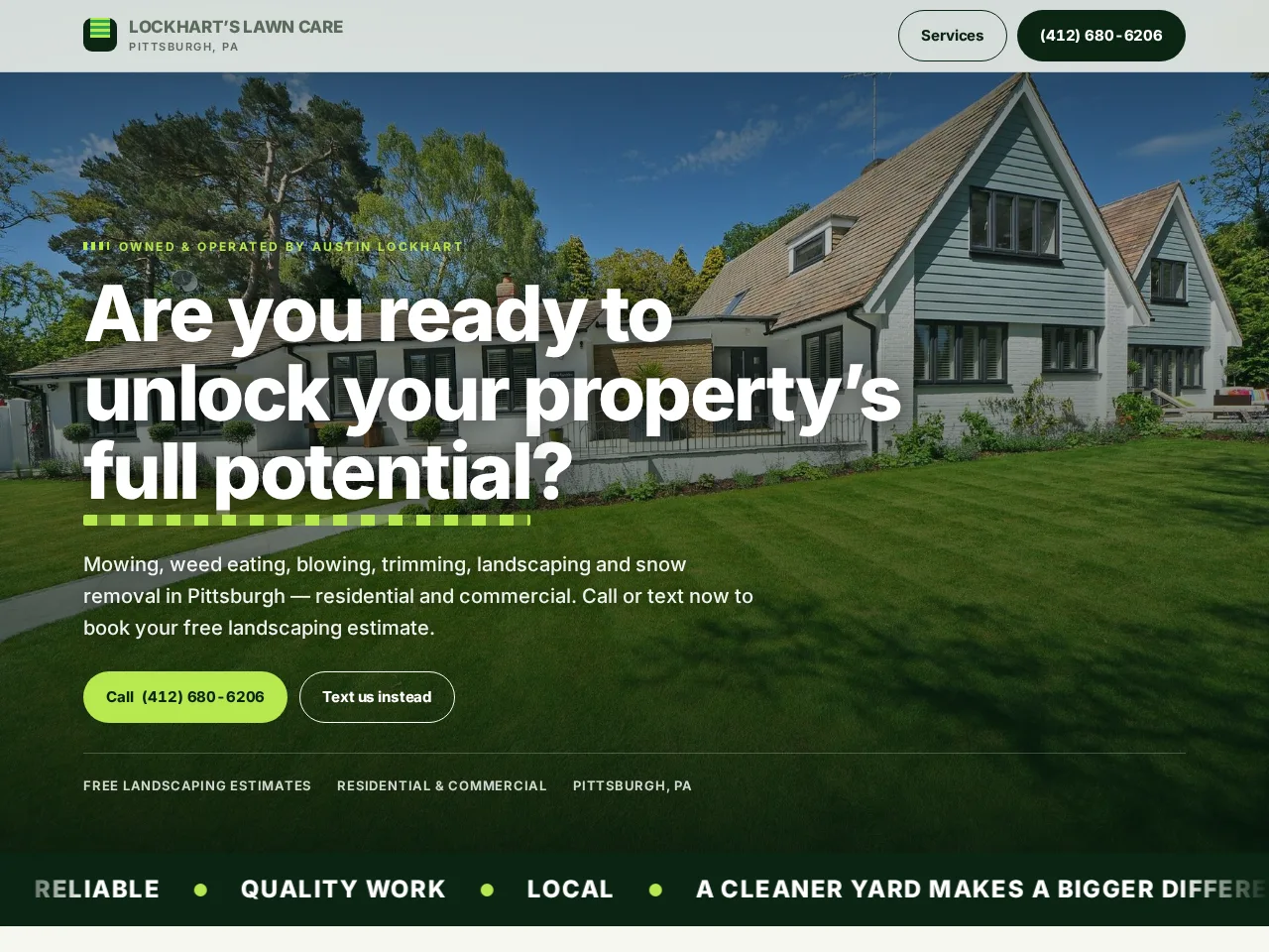 Lockhart&rsquo;s Lawn Care&rsquo;s new website