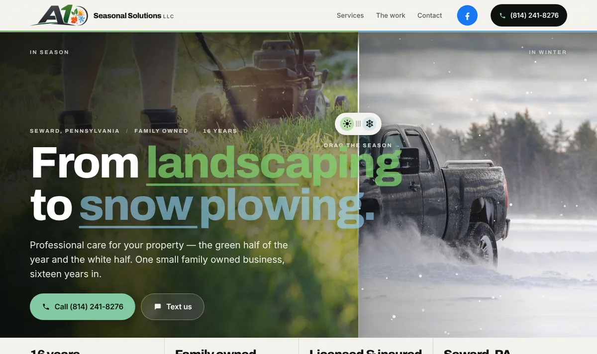 A1 Seasonal Solutions, a live client website