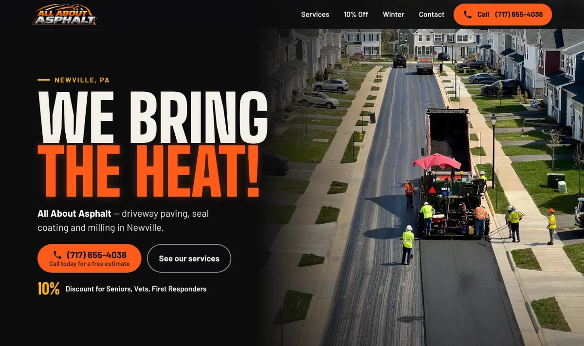 All About Asphalt, a live client website