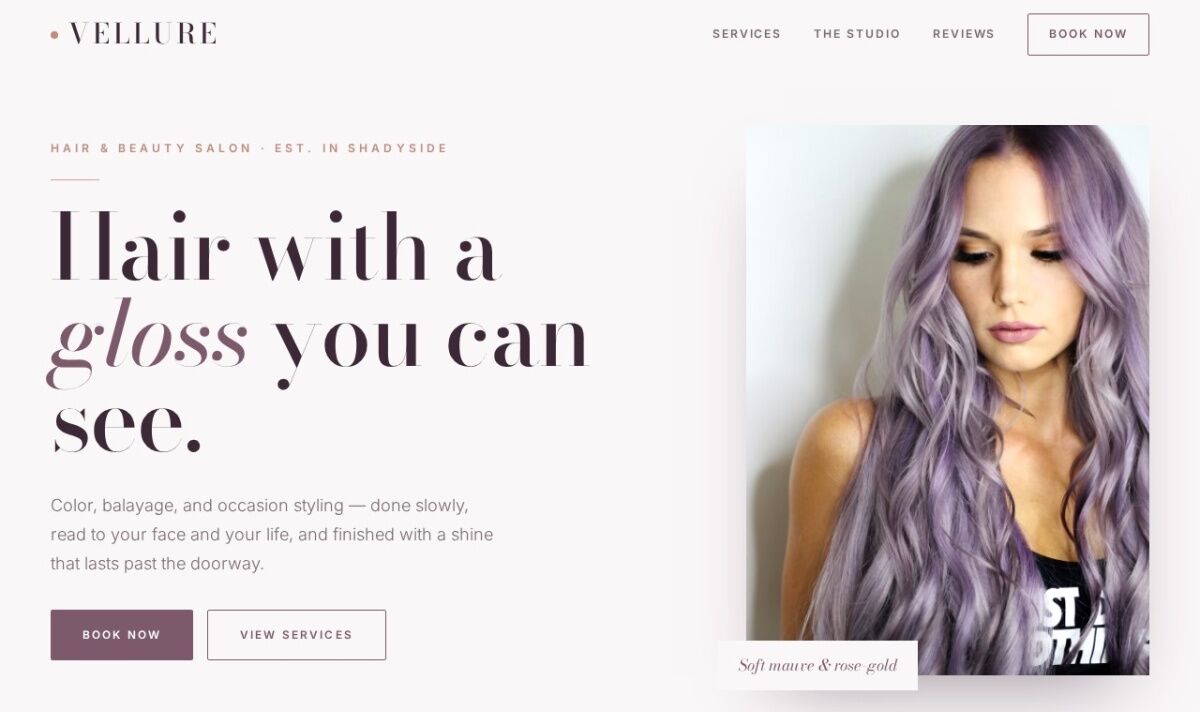 salon website design — concept by Pittsburgh IT